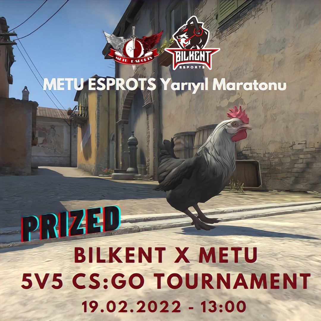 metuesports's tweet photo. #METUESPORTSYarıyılMaratonu
CS:GO heyecanını doyasıya yaşayın diye Bilkent Esports’un desteğiyle ortak bir turnuva düzenliyoruz. Bu turnuva özelinde kazanan takım üyelerine kişi başı @bilkentesports  desteğiyle 80 TL'lik Amazon hediye çeki hediye edilecektir. https://t.co/vWWFHEHffT
