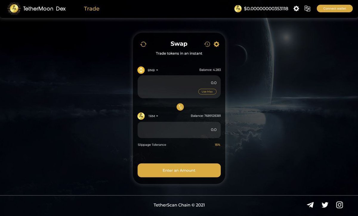 tethermoon's tweet photo. Coming soonβ¦
TETHERMOON DEX βοΈβ
This is a huge milestone for us!
π We are TETHERMOON π
#TRM #TetherMoon #Blockchain #GreenEnergy $TRM https://t.co/3pRWuTWKy6