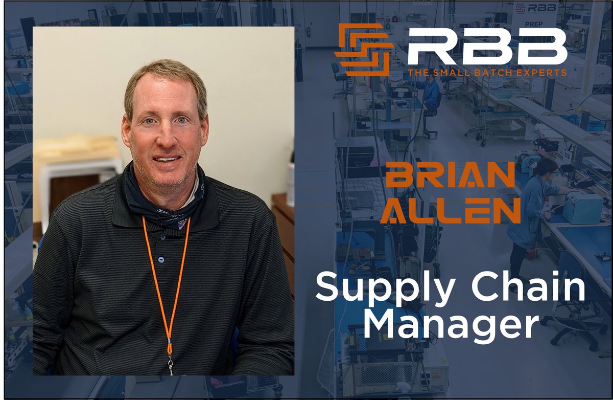 RBBSystems's tweet photo. Meet Brian Allen! With more than 15 years of manufacturing supply chain management experience and more than 10 years in electronics supply change management, Brian is joining the RBB team as the Supply Chain Manager. #Welcome to the team! https://t.co/J6I91GyfwP #goodmojo #PCBA https://t.co/bqZ5qI53eN