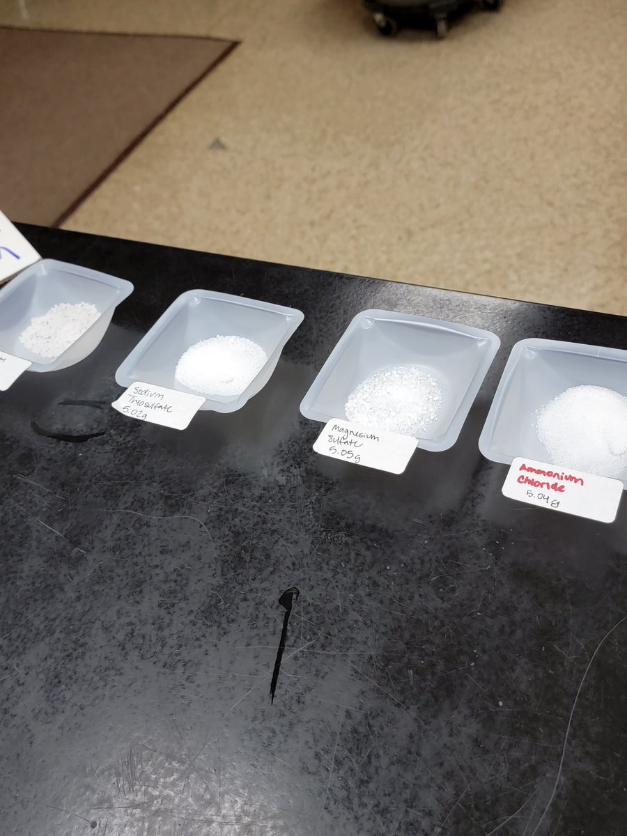 Scrivner101's tweet photo. AP chemistry: Designing the most efficient and economical cold pack.  Claim, evidence, reasoning. Then argumentation, and building the cold pack. https://t.co/FFKTdt7GE4