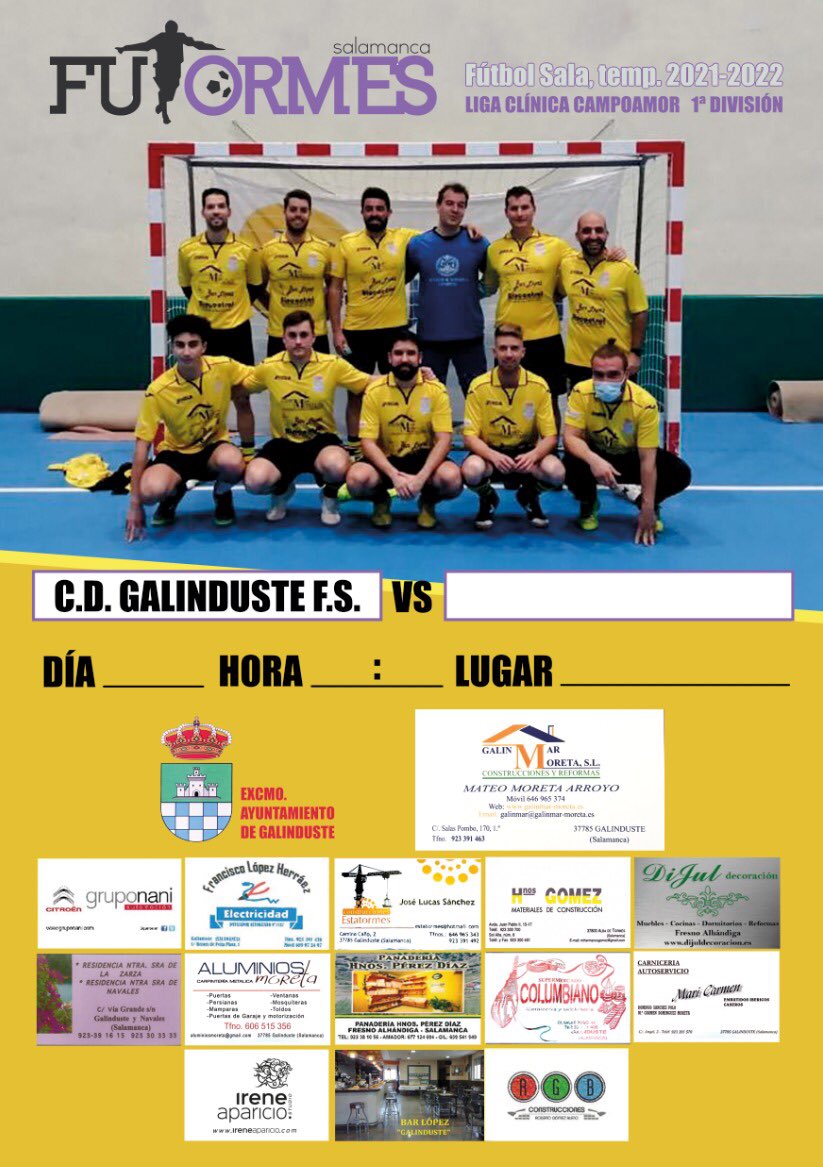 Nuevos carteles con todos los patrocinadores que nos acompañan esta temporada. Muchas gracias a <a href="/IreneA_design/">Irene Aparicio</a> por el diseño y la colaboracion. <a href="/Futormes/">FUTORMES</a> <a href="/C_Campoamor/">Campoamor Salamanca</a> <a href="/FutormesFutsal/">Futormes Salamanca Fútbol Sala</a> <a href="/Futsal_Zone_Sa/">FutsalZoneSalamanca</a>
