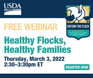 MaplewoodsGreen's tweet photo. USDA is holding a free webinar for residential poultry growers on March 3rd at 2:30pm

🐔🐥Register: https://t.co/XzT7ccQzQa

Experts from USDA and CDC will discuss how to keep flocks and people safe from infectious diseases like Salmonella. #defendtheflock https://t.co/n7NkPcpRlA
