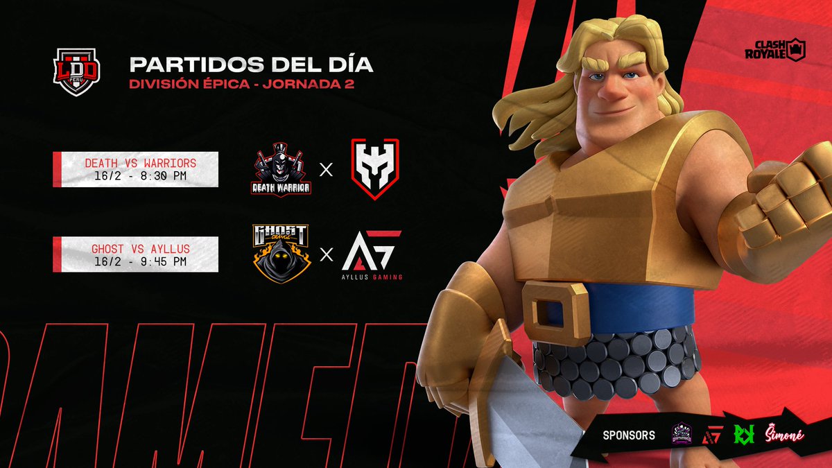 #MatchDay🔥

Continua la Jornada 02 con la división épica;

Duelo de Warriors en el partido inaugural, donde ambos buscarán sumar sus primeros puntos.

De fondo el actual campeón intentará seguir firme frente a un duro rival, pronóstico reservado para hoy.

#SomosLDD