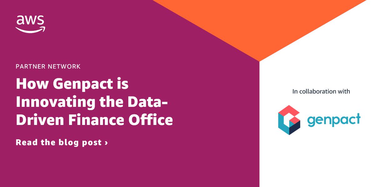Learn how <a href="/Genpact/">Genpact</a> is innovating the data-driven finance office on #AWS: go.aws/3JAXWca