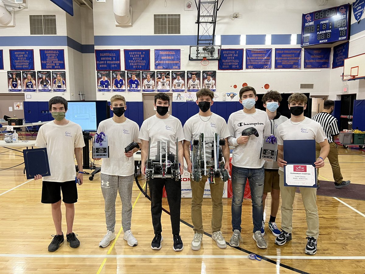 deisel68's tweet photo. Congrats to BOTH the Rebel Robotics teams for taking 1st place at the VEX Robotics tournament today at CR. Thank you CA Boces for another outstanding tournament! On to The State Tourn! @RalstonK @feefifofum74 @Cgildemeis @ca_boces #BeARebel https://t.co/bnfnXDFlBW