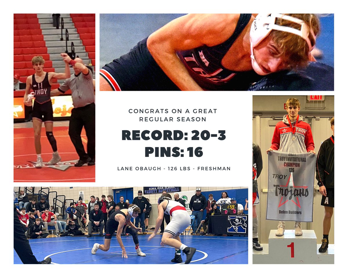 The_Pedwards's tweet photo. Congrats @LaneObaugh on a great freshman regular season. Next stop @MVLathletics championship then onto sectionals. @Wrestling_Troy #ForTroy #RespectTheStar #EUTrained https://t.co/JDVYdwtxME