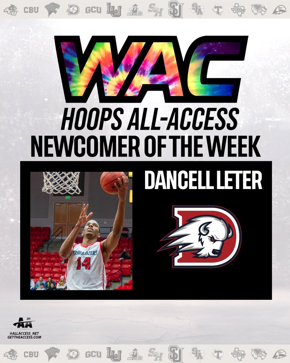 🚨WEEKLY <a href="/AllAccess_Net/">All-Access Network</a> 🏆s🚨

WAC Hoops All-Access w/ Kyle McDonald of @WACHoopsDigest!

⭐️⭐️NEWCOMER of the WEEK⭐️⭐️

🏆🏆 DANCELL LETER🏆🏆

<a href="/Dancell_Leter/">Dancell Leter</a> | <a href="/DIXIESTATEBBALL/">Utah Tech Men's Basketball</a> 

#WACHoopsAllAccessAwards