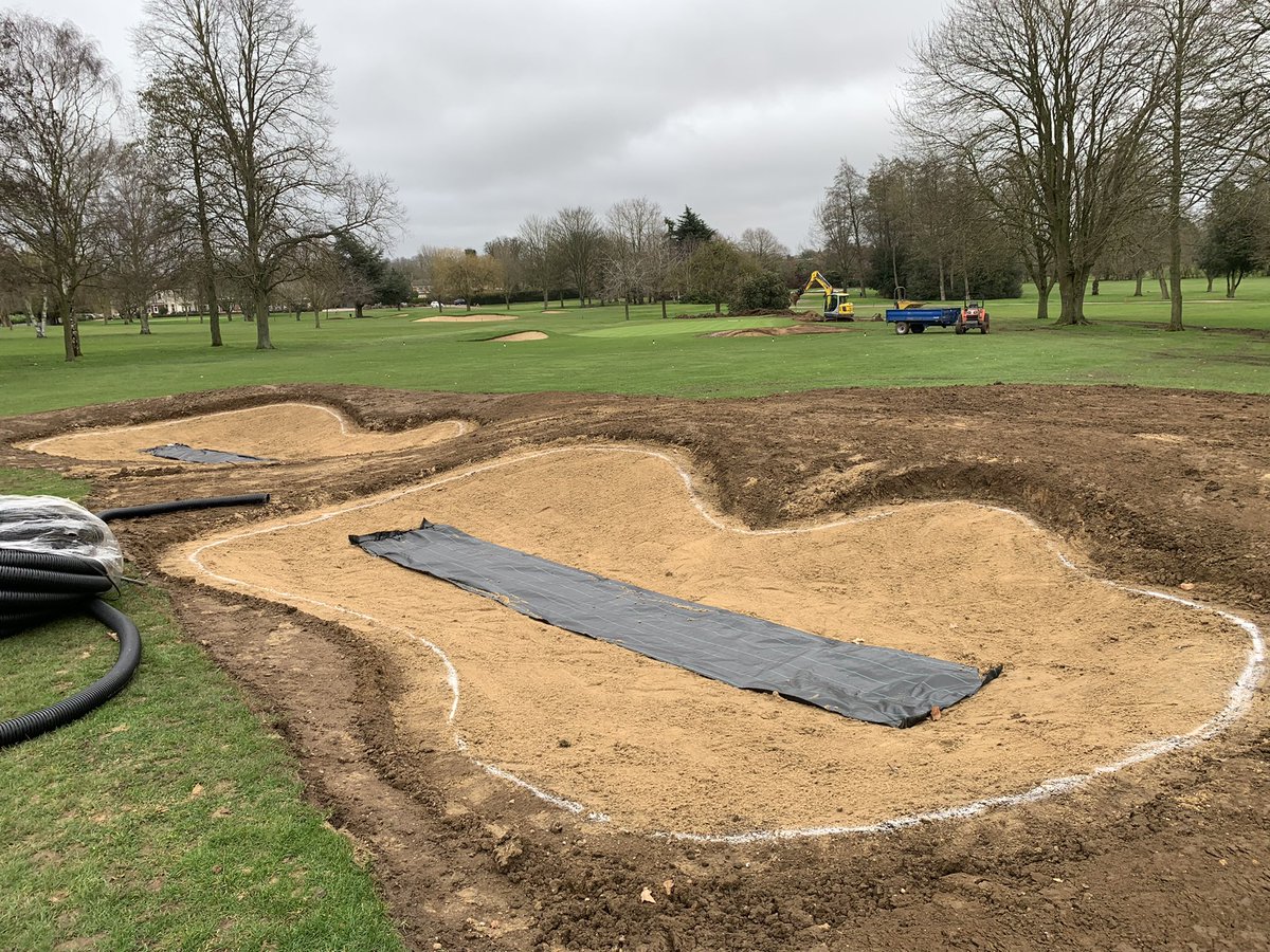 Letchworthgreen's tweet photo. New fairway bunkers ready for turf along with 1 of the greenside. Things starting to take shape with @mckiegroup https://t.co/YpESSCo6kC