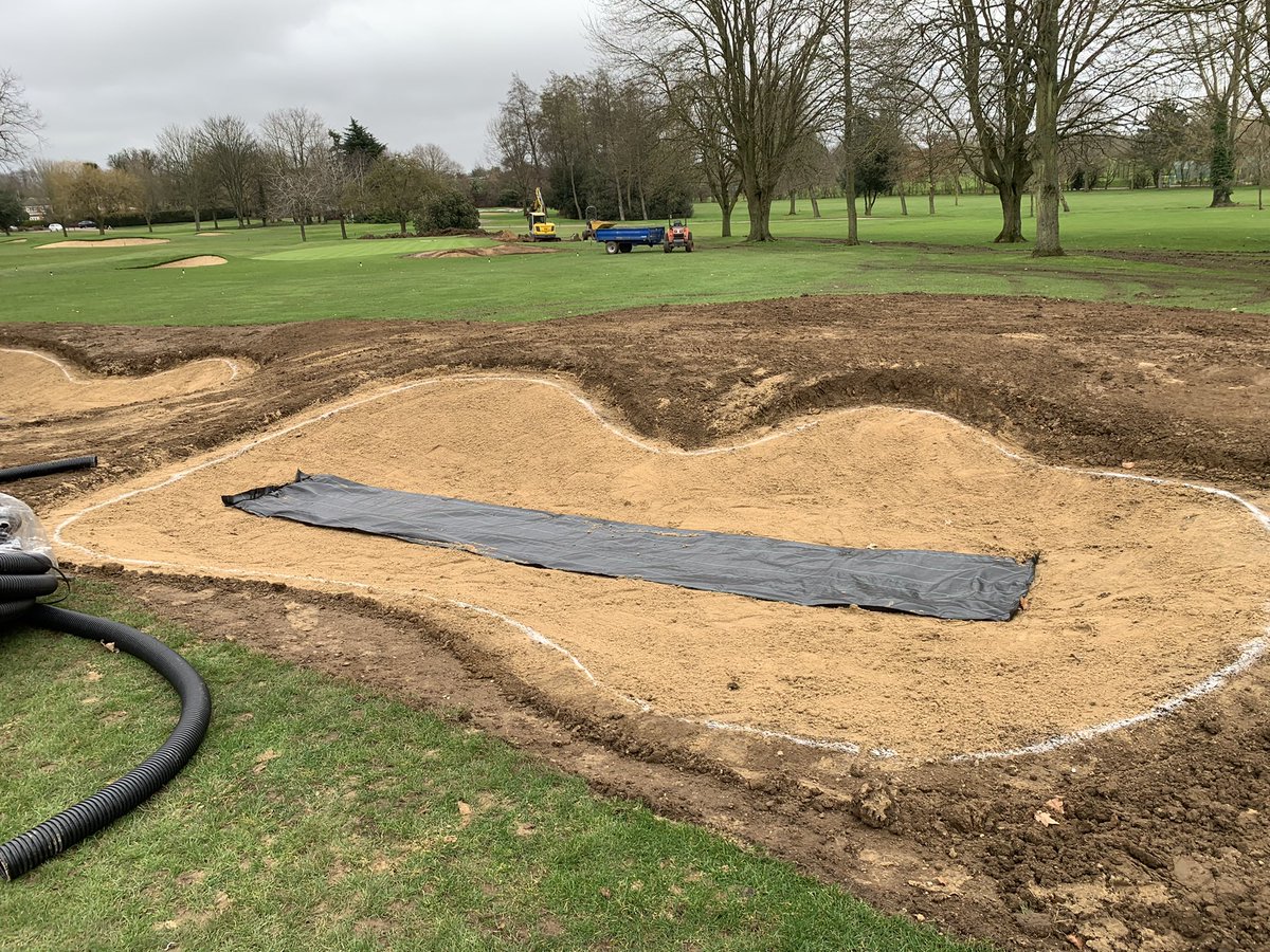 Letchworthgreen's tweet photo. New fairway bunkers ready for turf along with 1 of the greenside. Things starting to take shape with @mckiegroup https://t.co/YpESSCo6kC