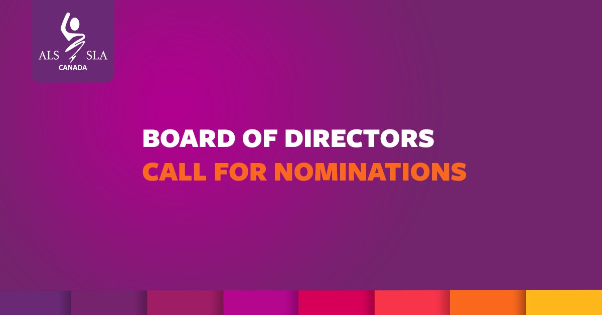 Reminder: ALS Canada is seeking new #Board members! We encourage people living with or personally affected by #ALS, with the capacity for leadership, to apply. Learn more about the key skills we are looking for and submit your application by Feb. 28: bit.ly/3D7yhok