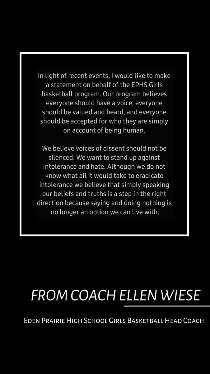 Yesterday before our game vs <a href="/STMAGBB/">harlee</a> our Head Coach, Ellen Wiese addressed the crowd on behalf of our program. We wanted to share what she said. 

Thank you Coach for allowing our girls to have a voice &amp; you leading by example. Go Eagles!