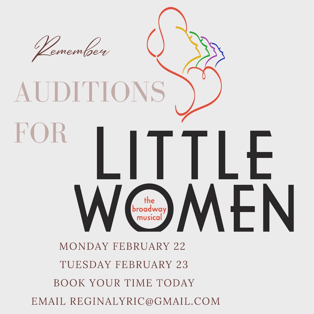 There is still time to book your audition for the Little Women. Contact reginalyric@gmail.com and download the audition form static1.squarespace.com/static/5dd1a69…. We strive to provide an inclusive and accessible space for all!