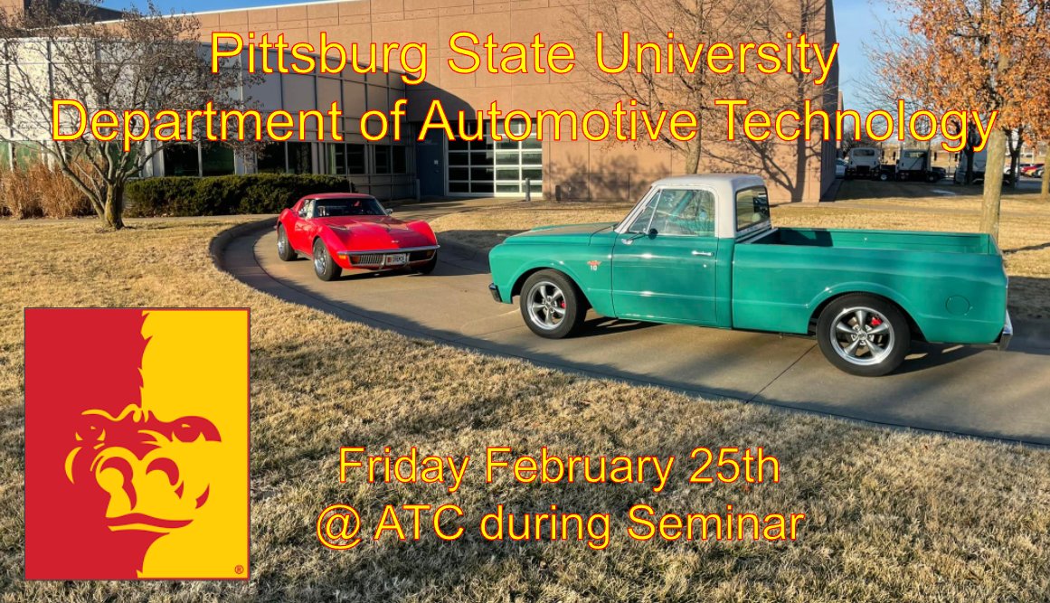 GehsAtc's tweet image. Pitt State will be presenting at the ATC on Friday the 25th during seminar.