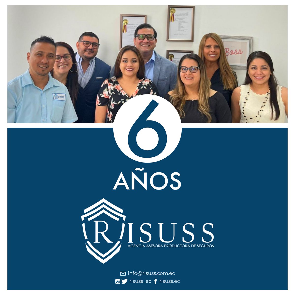 Risuss Seguros (@risuss_ec) on Twitter photo Gracias por permitirnos crecer junto a Ustedes durante estos 6 años.
Su apoyo, confianza y fidelidad nos permiten cumplir nuestras metas y seguir creciendo diariamente.
Somos su Asesor de Seguros, somos <a href="/RISUSS_Ec/">Risuss Seguros</a>.
Su tranquilidad, nuestra principal preocupación. Gracias por permitirnos crecer junto a Ustedes durante estos 6 años.
Su apoyo, confianza y fidelidad nos permiten cumplir nuestras metas y seguir creciendo diariamente.
Somos su Asesor de Seguros, somos <a href="/RISUSS_Ec/">Risuss Seguros</a>.
Su tranquilidad, nuestra principal preocupación.