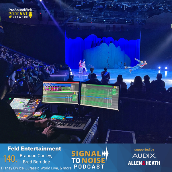MartinAudioLtd's tweet photo. Brad Berridge and Brandon Conley join #ProSoundWeb to talk about their work with @FeldEnt, including the design and deployment of touring arena-level audio systems for shows such as Disney on Ice, Jurassic World Live and more. Listen here: https://t.co/OK8GhDkysp @IMSEventStaging https://t.co/rpPQbZcRGB