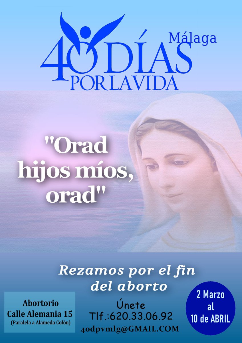 Aunque entrara en vigor en los próximos días: #RezarNoEsAcoso
¡Únete a 40 Días por laVida!
40diasporlavida.online
#RezarSalvaVidas