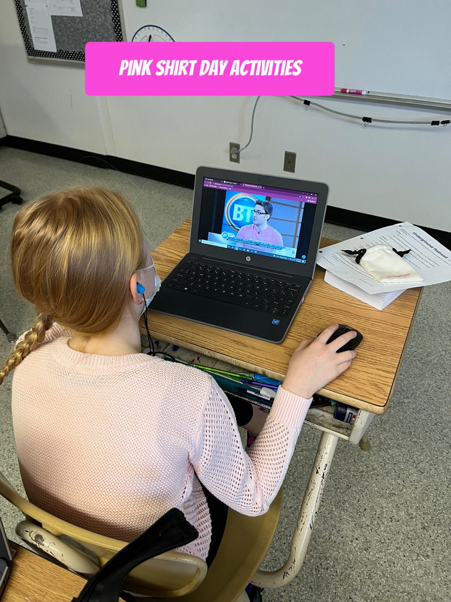 Pink Shirt Day activities @StDominicYQR <a href="/mrsjonesgrade6/">Dawn Jones</a> <a href="/RCSD_No81/">YQR Catholic Schools</a>