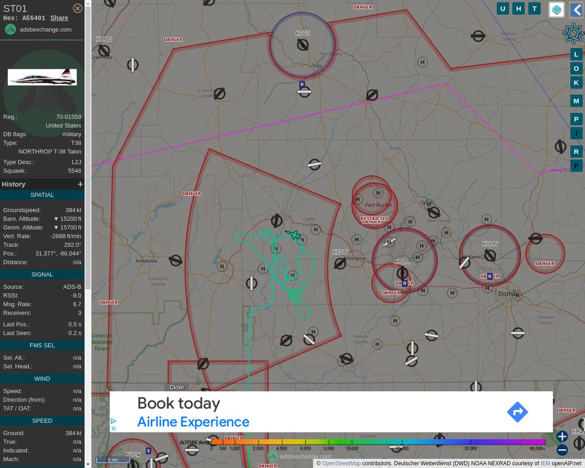 Radar_Assistant's tweet image. MULTI ADSBX MANOEUVRING ALERT : At time Wed Feb 16 19:55:13 2022 #ST01     was likely to be manoeuvring at FL165 7nm from BVG Boll_Weevil_NDB_US
 near County Road 478, Coffee County, Alabama, United St #AvGeek #ADSB globe.adsbexchange.com/?icao=AE6401&amp;amp;z…