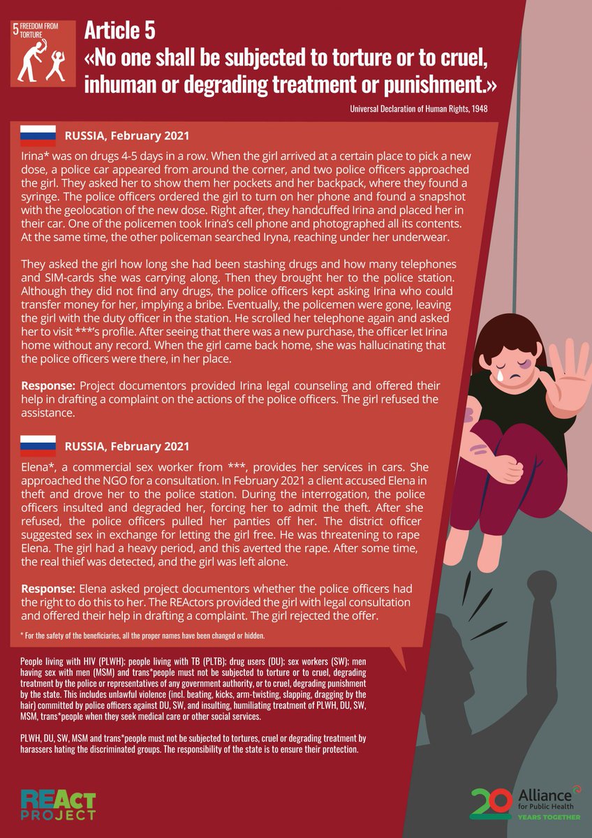 InYourPower1's tweet image. 📣💬 «Никто не должен подвергаться пыткам или жестоким, бесчеловечным или унижающим его достоинство обращению и наказанию» - статья 5 Всеобщей декларации прав человека.

Представители ключевых групп не могут подвергаться пыткам и жестокому, унижающему… bit.ly/3sJZ5ak