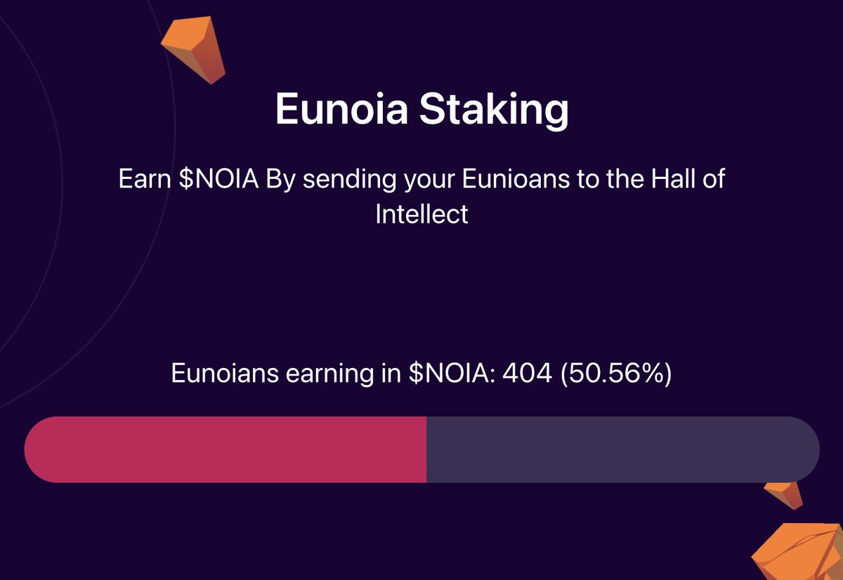 eunoianfts's tweet photo. You asked, we listened, you staked! Congrats on 50%! 

#Eunoia #NFTs #Metaverse https://t.co/Je5sNPuVJ5