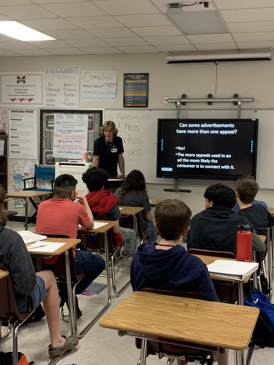 Thank you to my afternoon student teacher for teaching my 8th graders about ethos, pathos, and logos.  <a href="/brockdalton03/">Brock Dalton</a>