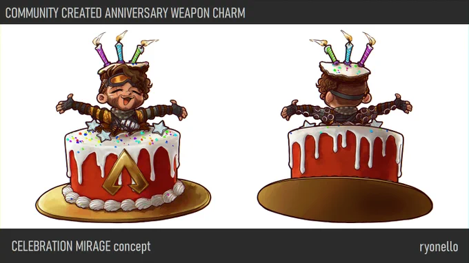 thank you guys for all of the love - genuinely cannot put into words how thrilled i am to be able to say i got to design a real life in game mirage charm!! 🥺😭💘
happy anniversary legends i hope yall like him 🥰
#ApexLegends 