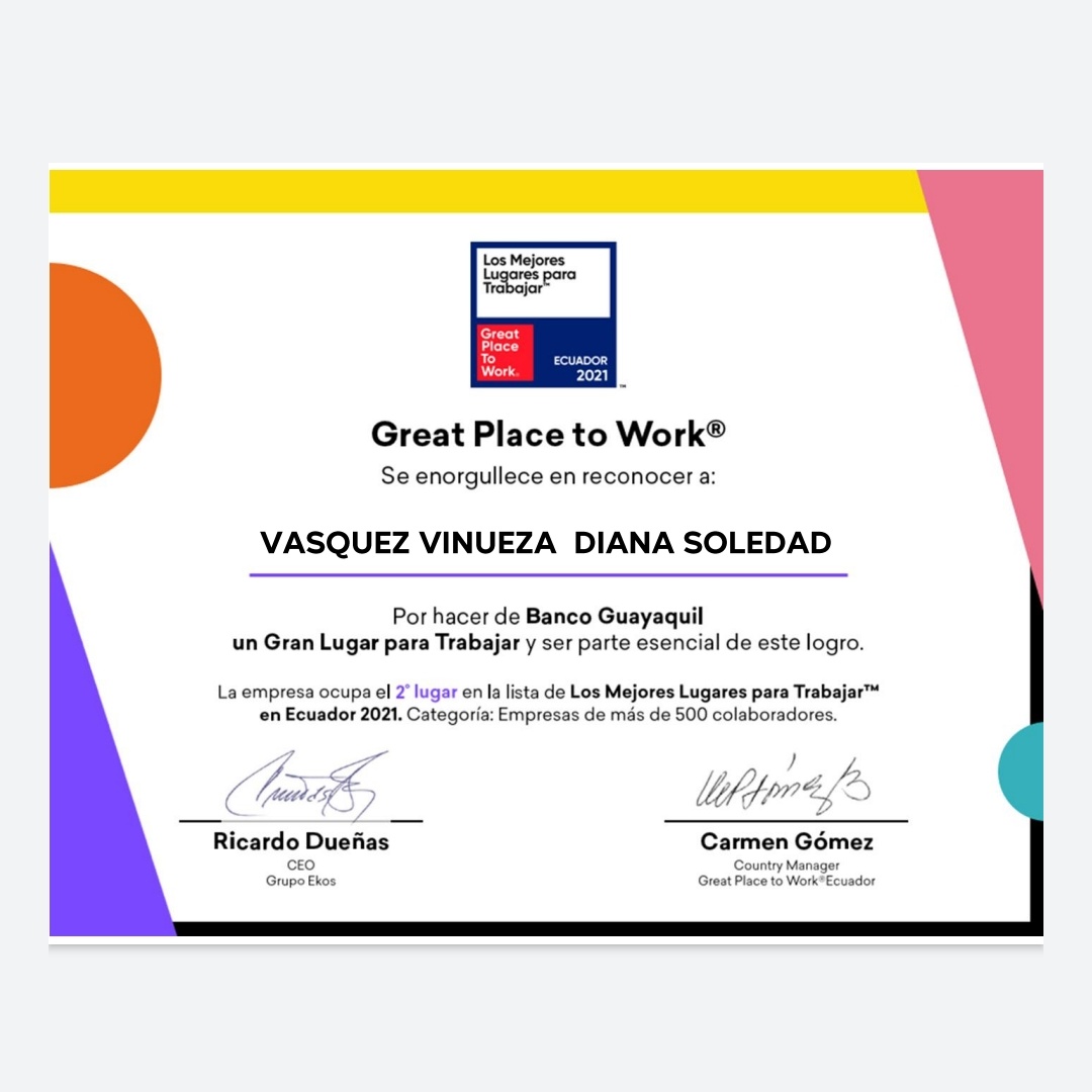 dianysole's tweet photo. Orgullo! Gracias @BancoGuayaquil por hacerme parte de ésta gran familia. ❤️ https://t.co/jOiARNPv0h