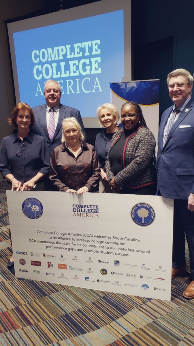 CompleteCollege's tweet photo. CCA is excited to work with the @SCCommHigherEd to launch #CompleteCollegeSC -- working together to build on statewide policies, practices, and perspectives that advance #studentsuccess. https://t.co/531QGfsFHf