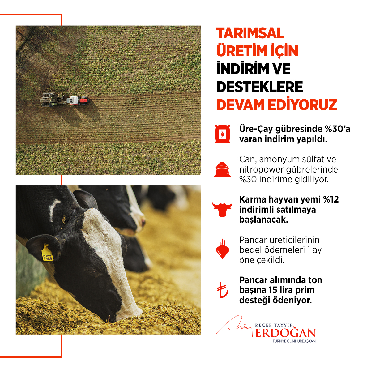 Çiftçilerimize de bazı müjdeler vermek istiyorum: