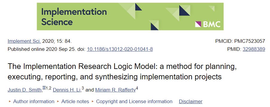 TCI_ca's tweet photo. We've been getting lots of questions recently about logic models in #Implementation

Looking to create an #ImpSci logic model, check out this @ImplementSci article by @denhli @miriamrafferty that introduces the Implementation Research Logic Model⤵️

https://t.co/EoPzhMtUV0 https://t.co/EPUPMSPqFc