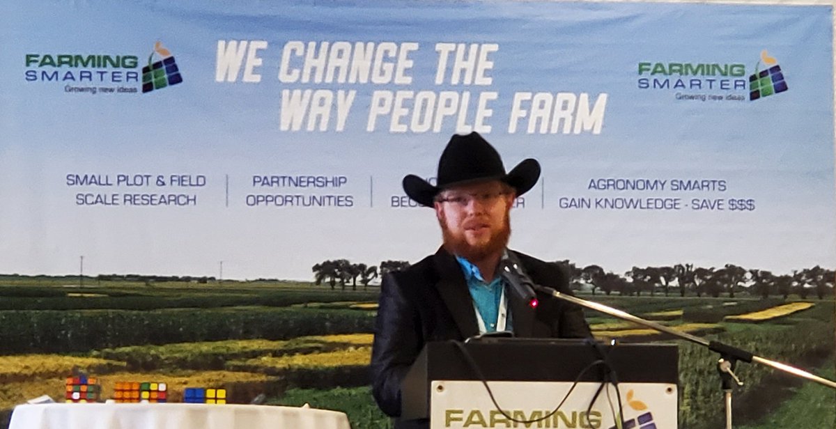 FarmingSmarter's tweet photo. We're back from lunch at #FSCon22 with our 4-H presentations, today's emcee is Clayton Lehr from the Seven Person's 4-H Club! https://t.co/3TG8QTutLx