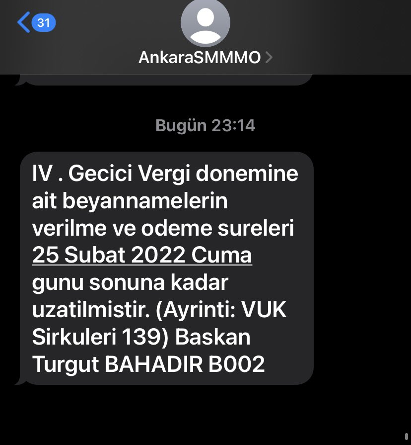 Gece gece iyi gelen mesaj <a href="/AnkaraSMMMO/">ASMMMO</a> <a href="/gibsosyalmedya/">Gelir İdaresi Başkanlığı</a> #geçicivergi