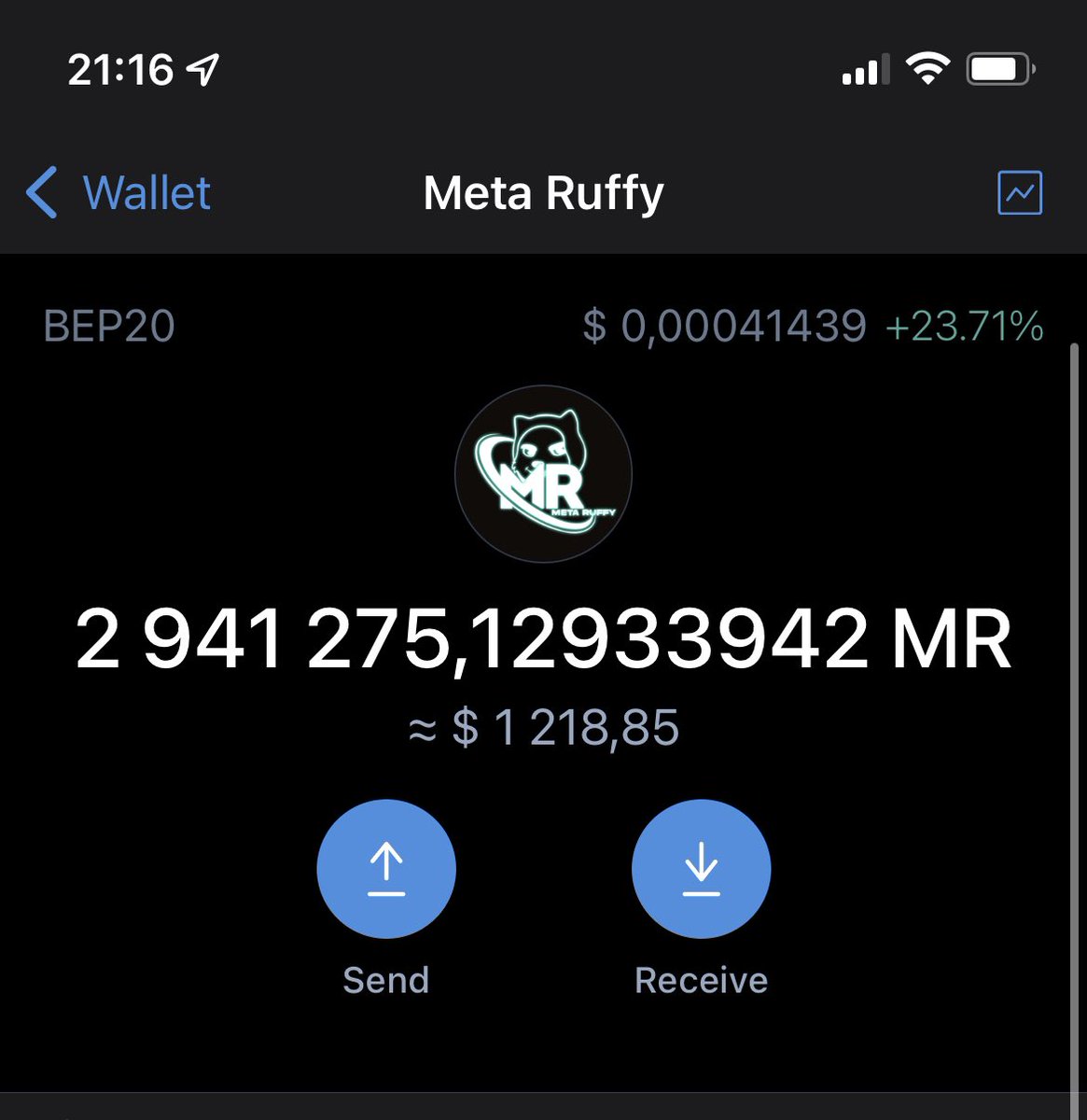 Invested 80 dollars from a call from <a href="/A30071539A/">Sir A</a> . Thanks brother. Looking forward to to more calls.
#SAFEMOONARMY #PancakeSwap #cryptoape #MetaRuffy  <a href="/meta_ruffy/">Metaruffy</a>