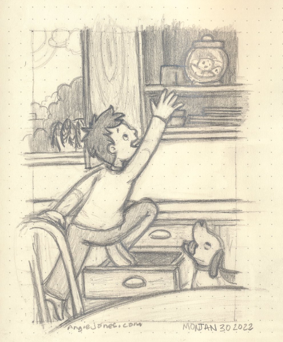 AngieJonesDraws's tweet photo. I can imagine this has happened more than once. #sketch #WIP #drawing #cookies #dangerous #kidbooks #picturebooks #kidslitart #illustration #WomanIllustrator #kidsillustrations #kidlit #kidlitart #kidlitartist #childrensbooks #kidlitillustration https://t.co/3f0tRfubek