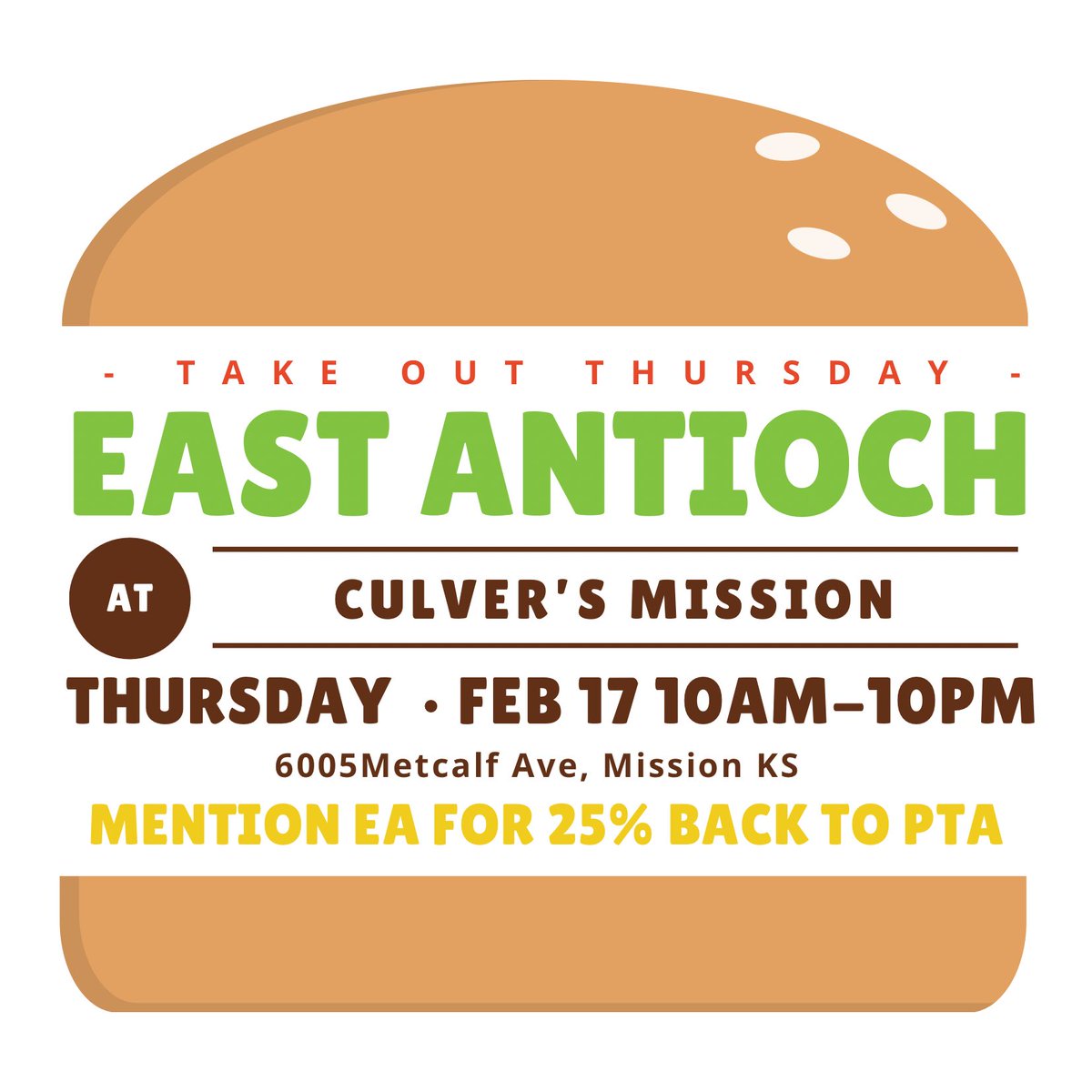 ea_pta's tweet photo. Tomorrow from open to close, support @EastAntiochSMSD PTA at @culvers Mission. Don’t forget to mention why you’re there! https://t.co/bpAXNsf8Gt