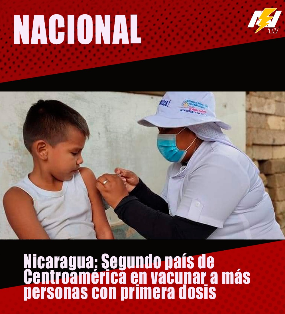 Organización Mundial de la Salud, destaca que #Nicaragua es el segundo país de Centroamérica, en vacunar a más personas con primera dosis contra la #Covid-19 💉
#16Febrero