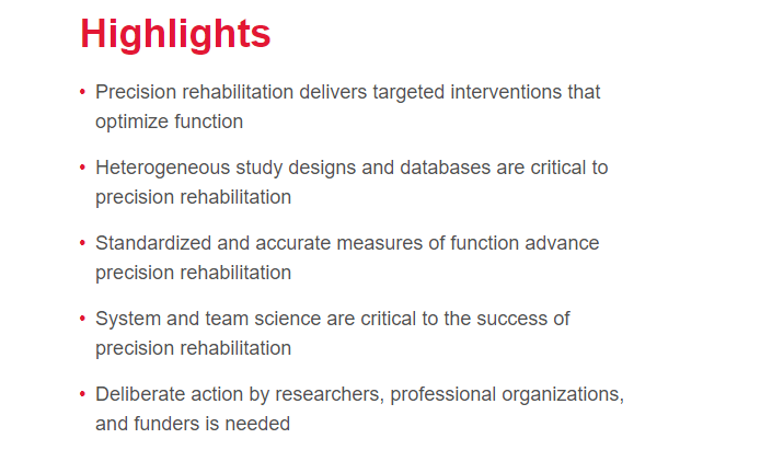 RehabHopkins's tweet photo. New in #PMRresearch, as seen in @ArchivesPMR, from @KdaleyKelly @RyanRoemmich @Celnik_Lab & others: Precision rehabilitation and its role in optimizing function and adding value to health care. https://t.co/q79N7sTNCq https://t.co/oj2MaUpAiy