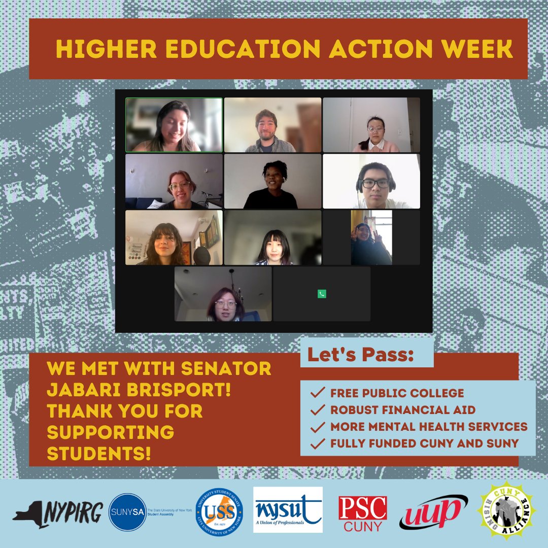 NYPIRG_Pratt's tweet photo. #Pratt Students met with Sen. @JabariBrisport who confirmed that he supports more funding for financial aid programs that support all students, like #TAP, #HEOP, and #BundyAid! @andreastewartcousins @cheastie @govkathyhochul bring it up for a vote now! #HigherEdActionWeek https://t.co/z3a0n1en3i