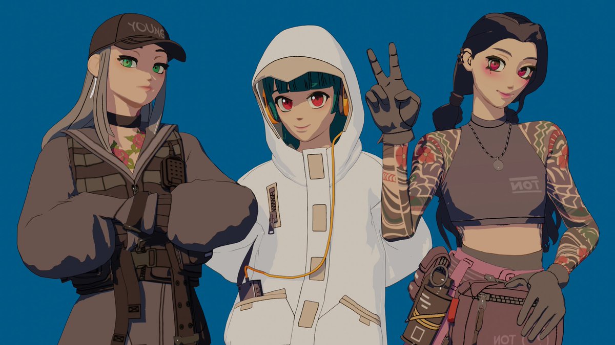 Helix_3D's tweet photo. I made blender files for the R.E.M. Walkers Yuki, Chigusa, and Megumi on Open3Dlab. They are cel shaded too.
 https://t.co/DrUMj33R62

#Fortnite https://t.co/VrwoEZ60Uw