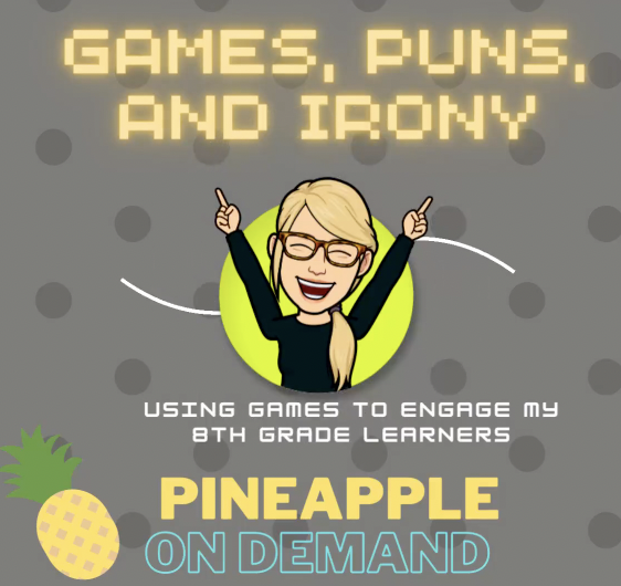 mrspennaela's tweet photo. 🍍What's Pineapplin' this week? Well, me, or course!🤣 I love inviting other teachers into my 8th grade ELA class to share the fun games, videos, and conversations that take place as we learn and grow!
#engagementmatters
#LCVleads
#pineapplechart
#gamification
#VirtualTeacher https://t.co/lygktCtmW4