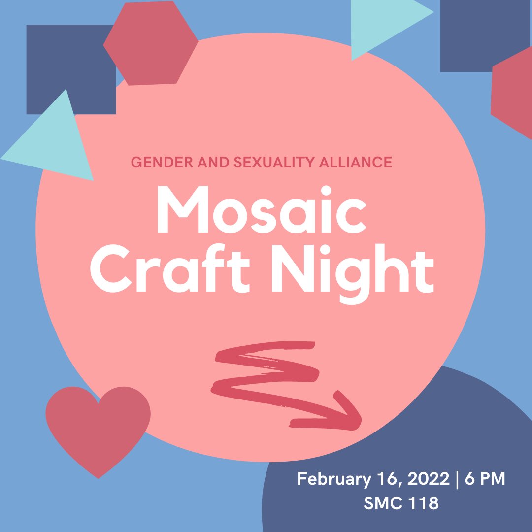GSAMillersville's tweet photo. Join us in SMC 118 for mosaic art crafts! 🌈 https://t.co/aVLAOos0J6