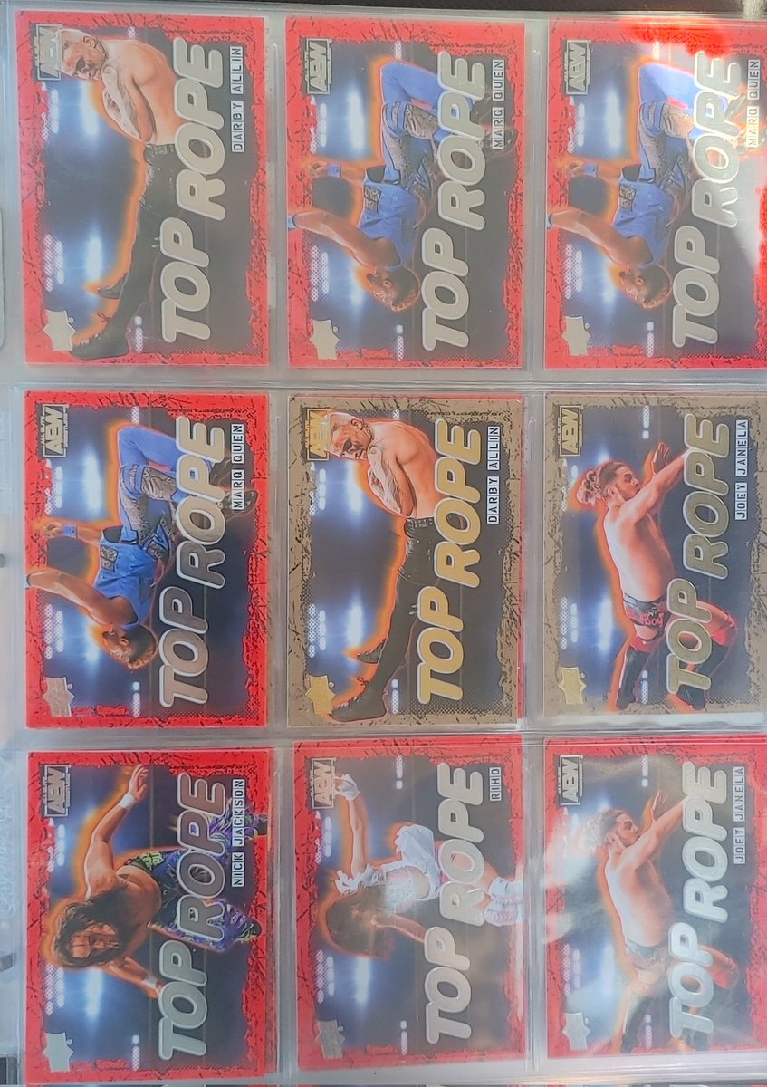 rasslinfan4life's tweet photo. My Top Rope collection #AEW #aewcards #aewupperdeck #wrestlingcards @UpperDeckSports https://t.co/PIpcJo4LNr
