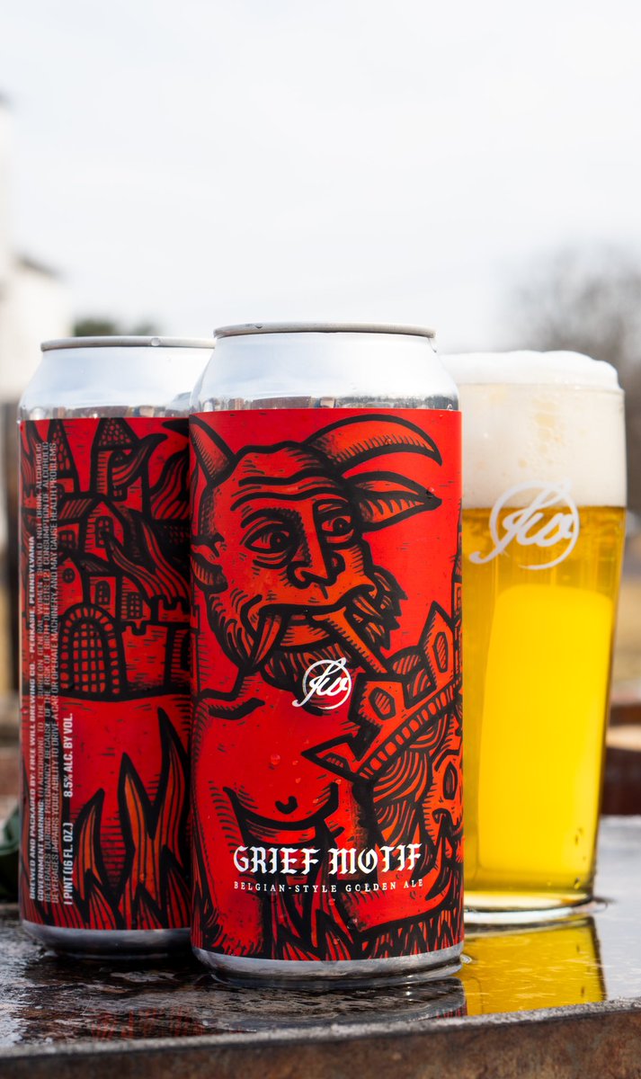Next up this week is our fittingly firey labeled Belgian, Grief Motif. Right on time for the foudre burn!

Grief Motif - Belgian-style Golden Ale. 8.5% ABV 

Available this Saturday 2/19.
