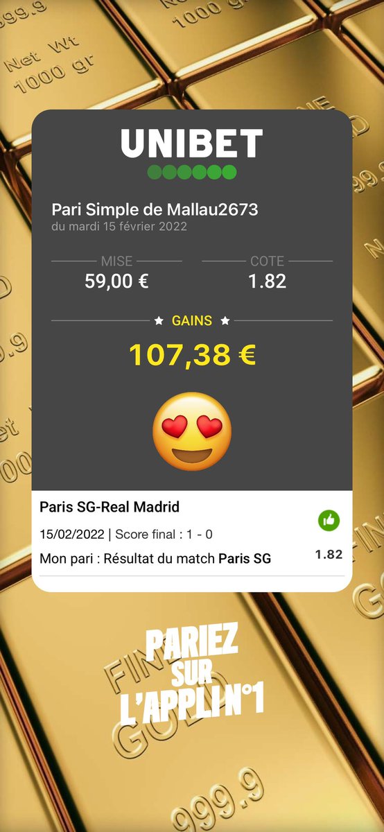 mallau2609's tweet photo. Et on encaisse comme annoncé 🤩💪🏽🔥 En simple 🤑 BIM BAM BOUM @UnibetFrance https://t.co/JVj1YRWsdb