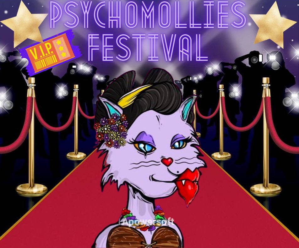 🌟👯How to be member of the Psychomollies Festival?👯 🌟

Like
Retweet
Comment with your NFT Psychomollie and Tag 3 friends

You will recieve your personnalised Psychomollie V.I.P Member Ticket.🎟️
<a href="/PsychoKittiesOG/">PsychoKitties</a> <a href="/ElRealGenius/">GENIUS</a>
<a href="/Ugonzo_art/">UGθηZθ</a> @RahyndeeNFT <a href="/PsychoMolliesOG/">PsychoMollies</a>