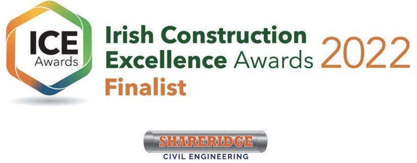 shareridge's tweet photo. Shareridge are delighted to be named as finalists for the 2022 Irish Construction Excellence Awards. 
We are shortlisted in 2 categories,

- Specialist Contract Over €1 million
- Civil Engineering Under €10 million
#finalists #teamwork #projects #ICEAwards https://t.co/iGymQomuS0