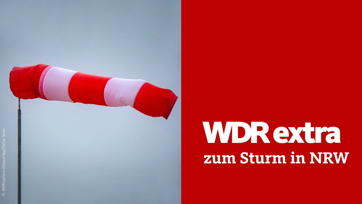 WDR's tweet image. 📺 #WDRextra zum Sturm in NRW. Morgen um 9 Uhr im WDR Fernsehen.

#Unwetterwarnung #Xandra