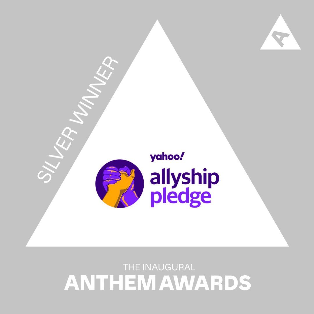 The <a href="/yahoo/">Yahoo</a> Allyship Pledge, built in partnership with <a href="/goodworxco/">GOOD WORX | Social Innovation Consultancy</a> in 2021, was just named a Silver <a href="/anthemawards/">anthemawards</a> winner! We're thrilled to be among an incredible group of changemakers, brands and activists using their influence for good. 
#goodworxco #anthemawards #allyshipand