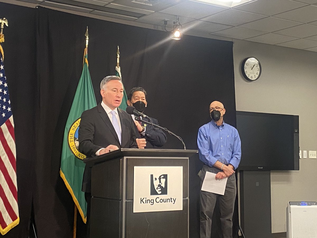 PNWGraham's tweet photo. King County Executive Dow Constantine announcing the county's COVID-19 vaccination verification policy will end on March 1. Watch live at https://t.co/zXo6m4d9OC https://t.co/ArkXq0iHIp