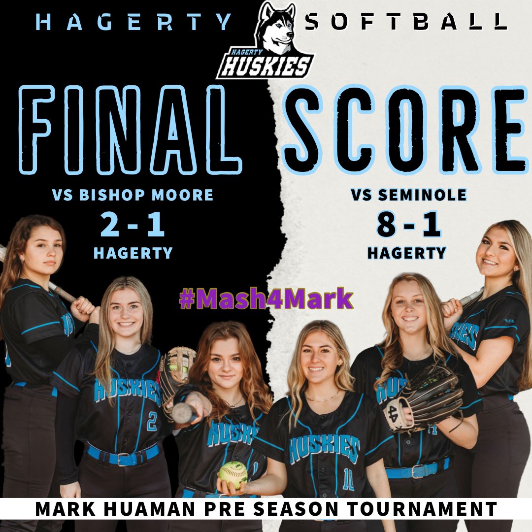 Your Huskies took both WINS tonight!! Great start to the Springs season!! 💪🏼 Thank you to all involved for planning a great night!! #mash4mark 💜 <a href="/PJHagertyHS/">HagertyHS</a> <a href="/HagertySports/">Jay Getty</a> <a href="/FHSAA/">FHSAA</a>